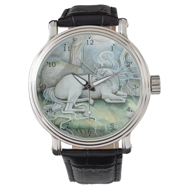 Eenhoorn Fantasy Kunst van Molly Harrison Horloge (Voorkant)