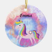 Eenhoorn Fantasy Magische Wereld Keramisch Ornament (Voorkant)