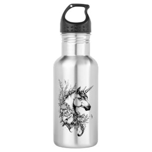 Eenhoorn Fantasy Wild Animal Illustratie Art Tatto Waterfles
