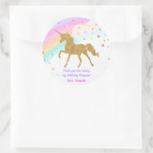 Eenhoorn Favor Sticker, Roze & Gouden Sticker (Tas)