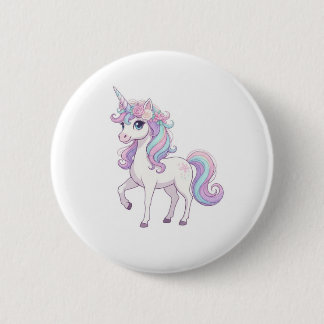 Eenhoorn Feest Knop Ronde Button 5,7 Cm