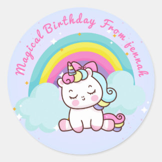 Eenhoorn Feest Ronde Sticker