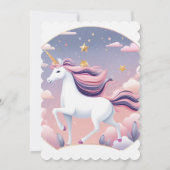 Eenhoorn Feest Uitnodigen, Eenhoorn Verjaardag Kaart (Achterkant)