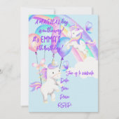 Eenhoorn Feest Uitnodiging (Voorkant)