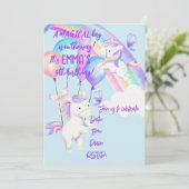 Eenhoorn Feest Uitnodiging (Staand voorkant)