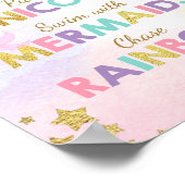 Eenhoorn Feestbord Dans Met Feeën Zeemeermin Meisj Poster (Hoek)