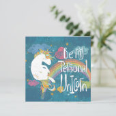 Eenhoorn Feestdagenkaart (Staand voorkant)