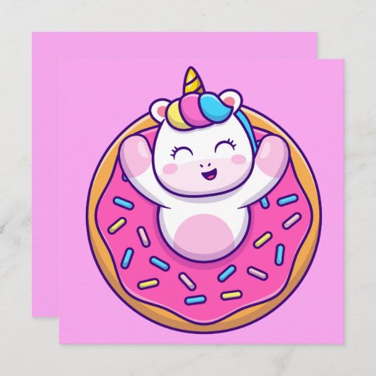 Eenhoorn Feestdagenkaart (Voorkant / Achterkant)