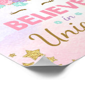 Eenhoorn Feestelijk Bord Geloof in eenhoorns verja Poster (Hoek)