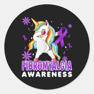 Eenhoorn Fibromyalgie - Fibro Warrior Ronde Sticker