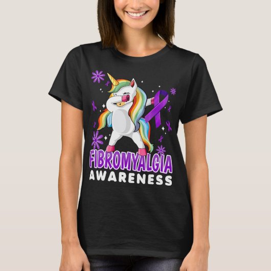 Eenhoorn Fibromyalgie - Fibro Warrior T-shirt (Voorkant)
