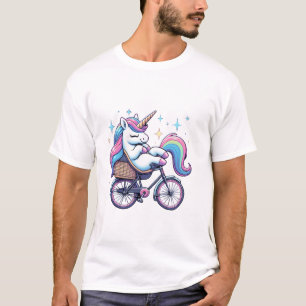 Eenhoorn Fietsend Jongens Meisjes Vrouwen Kinderen T-shirt