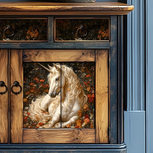 Eenhoorn Floral Meadow Fantasy Art Upcycling Tissuepapier