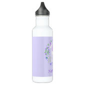 Eenhoorn Floral Paarse Gepersonaliseerd Waterfles (Links)