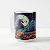 Eenhoorn fokken Spooky Halloween pompoen Koffiemok (Voorkant links)