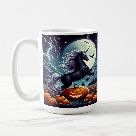Eenhoorn fokken Spooky Halloween pompoen Koffiemok (Links)