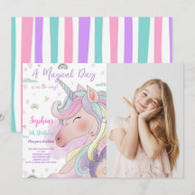 Eenhoorn foto uitnodiging