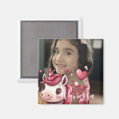 Eenhoorn Foto Valentijn's Day Magnet (Voorkant / Achterkant)