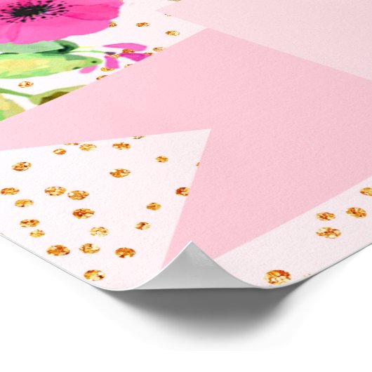 Eenhoorn Fotohokje Frame Prop Poster Gouden Bloem (Hoek)