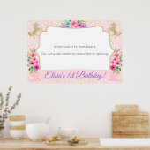 Eenhoorn Fotohokje Frame Prop Poster Gouden Bloem (Keuken)