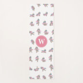 Eenhoorn Fun Yoga Poses Roze Monogram Yogamat (Voorkant)