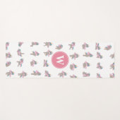 Eenhoorn Fun Yoga Poses Roze Monogram Yogamat (Voorkant (horizontaal))
