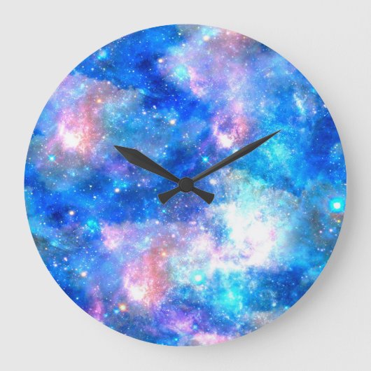 Eenhoorn Galaxy Night Sky Print Grote Klok (Voorkant)