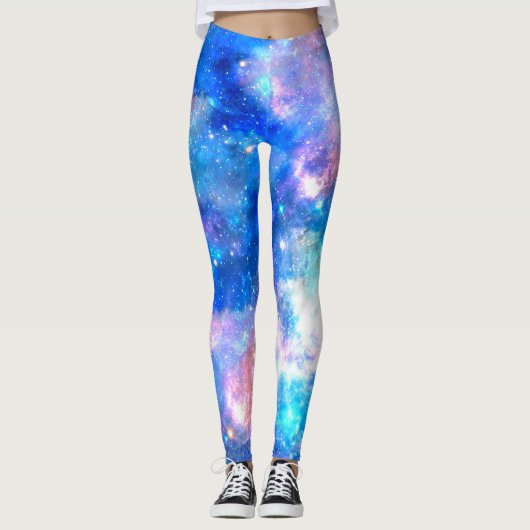 Eenhoorn Galaxy Night Sky Print Leggings (Voorkant)