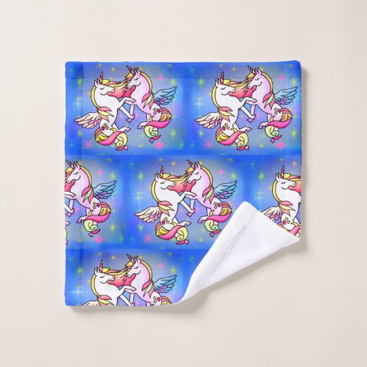 Eenhoorn Galaxy Pastel Star Bad Handdoek (Wasdoekje)