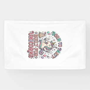 Eenhoorn Geboren om te Feesten Gebouwd voor Eenhoo Spandoek