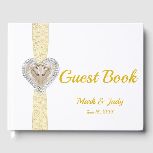 Eenhoorn Geel Kant Lint Trouw Gastboek Gastenboek (Voorkant)