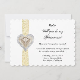 Eenhoorn Geel Kant Werk Bruidsmeisje Kaart