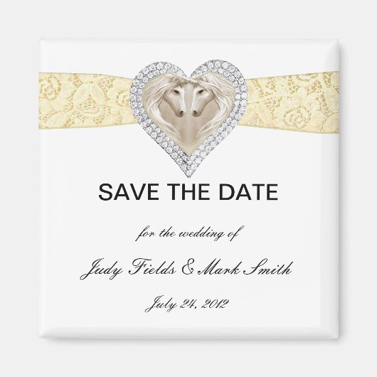 Eenhoorn Geel Kanten Bewaar De Datum Magneet (Voorkant)