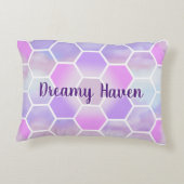 Eenhoorn Geïnspireerde honingraat Gepersonaliseerd Accent Kussen (Achterkant)