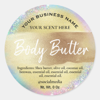 Eenhoorn gekleurde gouden body boter labels
