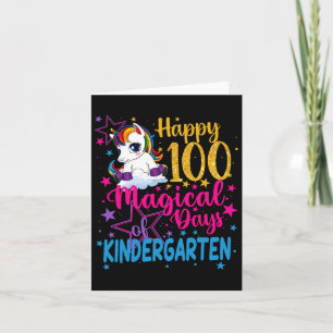 Eenhoorn Gelukkig 100 Magische Dagen Van Kinder Kaart