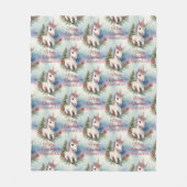  eenhoorn gepersonaliseerde kerst fleece deken (Voorkant)