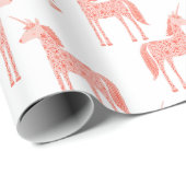 Eenhoorn gepersonaliseerde naam roze cadeaupapier (Rol Hoek)