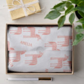 Eenhoorn gepersonaliseerde naam roze tissuepapier (Geschenk)