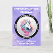 Eenhoorn Gepersonaliseerde Sobriety Milestone Kaar Kaart (Voorkant)