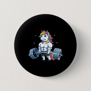 Eenhoorn Gewichtheffen Deadlift Fitness Gym Mannen Ronde Button 5,7 Cm