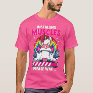 Eenhoorn Gewichtheffen Werk Uit Grappige Barbell U T-shirt