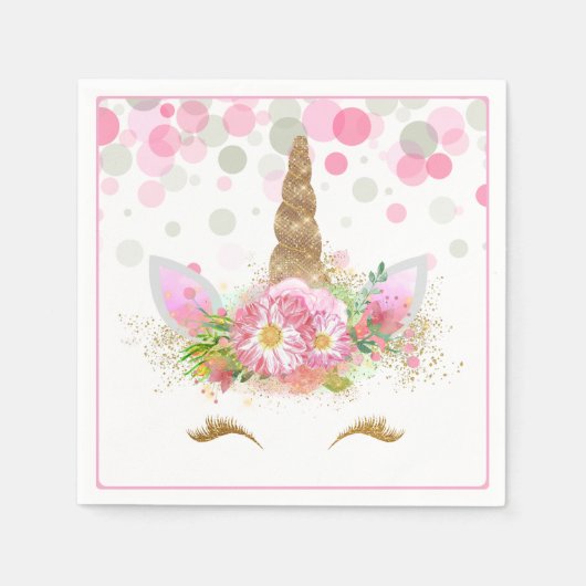Eenhoorn Gezicht Eenhoorn Papier Servetten (Voorkant)