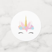 Eenhoorn gezicht en naam | Tafelconfetti Confetti (Kleine voorkant)