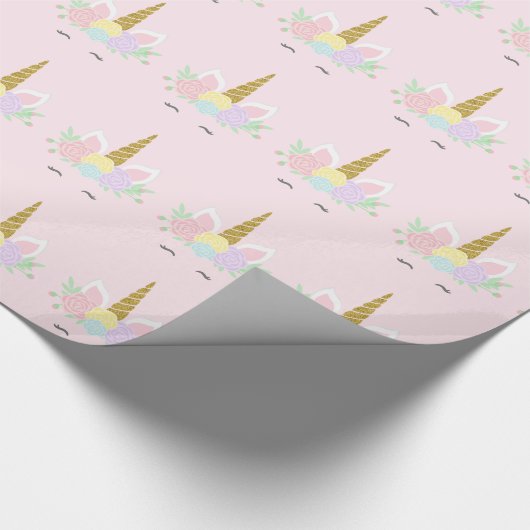 Eenhoorn Gezicht Gift Wrapping Paper Cadeaupapier (Hoek)