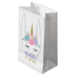 Eenhoorn Gezicht Gouden Glitter Verjaardag Gift Ba Klein Cadeauzakje