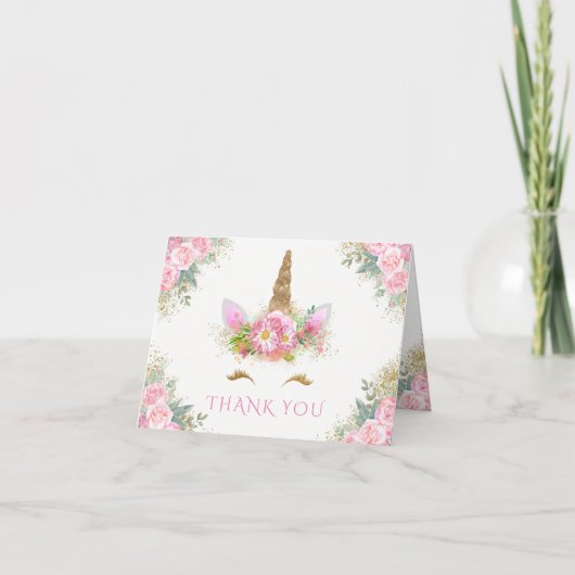 Eenhoorn Gezicht Happy Unicorn Bedankt Kaarten (Voorkant)