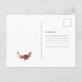 Eenhoorn Gezicht Herfst Bloemen Verjaardag Uitnodi Uitnodiging Briefkaart (Achterkant)