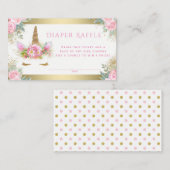 Eenhoorn Gezicht Luier Raffle Tickets Informatiekaartje (Voorkant / Achterkant)