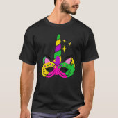 Eenhoorn Gezicht Mardi Gras Feest Masker Kostuum M T-shirt (Voorkant)